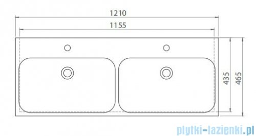 Cerastyle Pinto umywalka 121x46,5cm meblowa / ścienna 080700-u