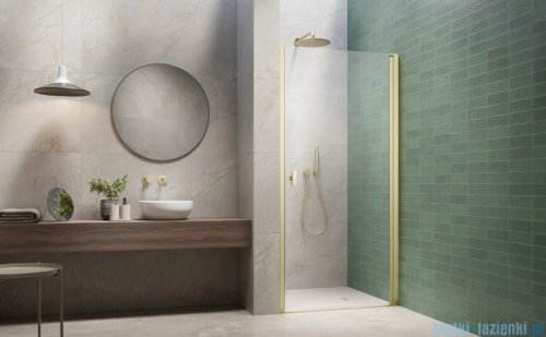 Radaway Nes Brushed Light Gold Dwj I Drzwi wnękowe 70cm prawe szczotkowane jasne złoto szkło przejrzyste 10026070-98-01R