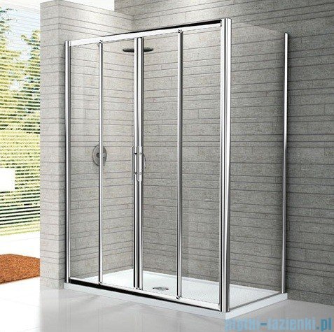 Novellini Drzwi prysznicowe przesuwne LUNES 2A 122 cm szkło przejrzyste profil biały LUNES2A122-1D