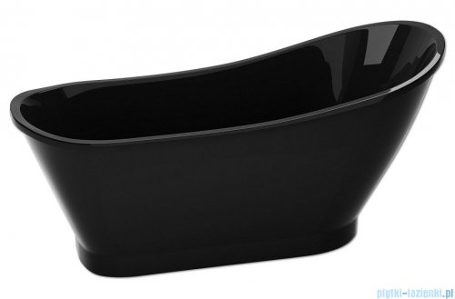 Besco Gloria black 160x68cm czarna wanna wolnostojąca Retro+syfon klik-klak #WMD-160-GLCZARNA