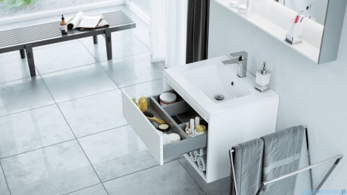 Excellent Tuto 2.0 szafka wisząca z umywalką AS 60x50x46,5 cm front gładki wysoki czarny MLEX.2171.K.60.0236.BKBK