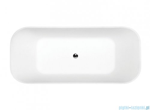 Besco Assos 160x70cm wanna biało-czarna wolnostojąca + syfon klik-klak biały czyszczony od góry #WMD-160-AWW