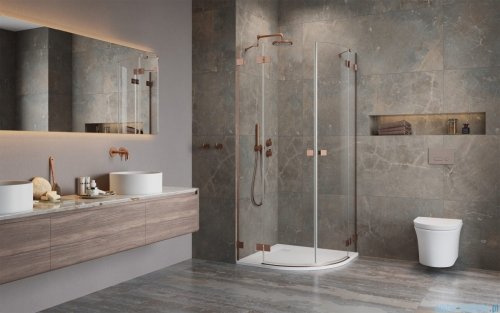 Radaway Essenza Pro Brushed Copper Pdd kabina 100x80cm szczotkowana miedź 10095100-93-01L/10095080-93-01R