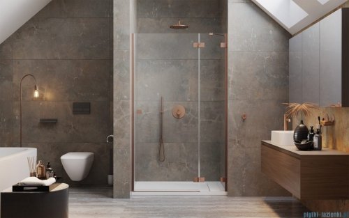 Radaway Essenza Pro Brushed Copper Dwj drzwi wnękowe 110cm prawe szczotkowana miedź 10099110-93-01R