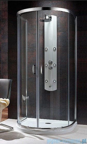 Radaway Premium Plus P Kabina półokrągła 100x90 szkło przejrzyste + Brodzik Delos P + syfon 