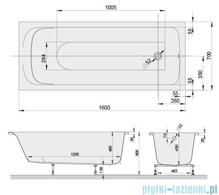Sanplast Basic Line WP/BASIC wanna prostokątna 160x70 cm 610-450-0050-01-000