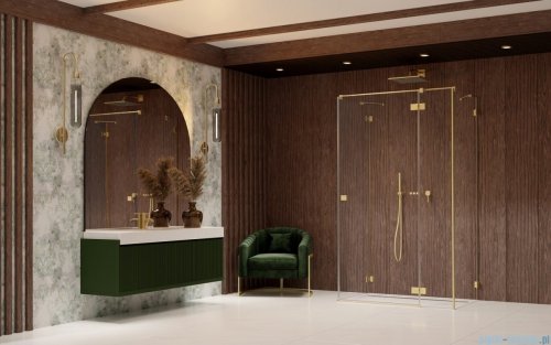 Radaway Essenza Pro Brushed Gold Kdj+S kabina 90x110x90cm prawa szczotkowane złoto 10097311-99-01R/10098090-01-01/10098090-01-01