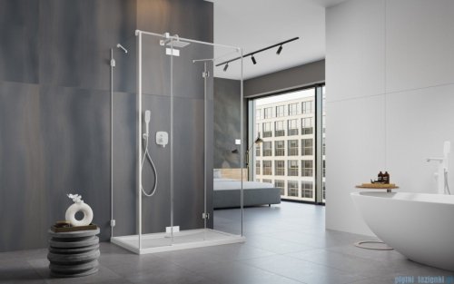 Radaway Essenza Pro White Kdj+S kabina 75x100x75cm lewa biały mat/szkło przejrzyste 10097310-04-01L/10098075-01-01/10098075-01-01 