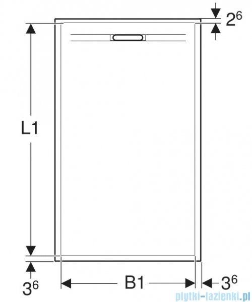 Geberit Sestra brodzik 160x90cm biały 550.259.00.2