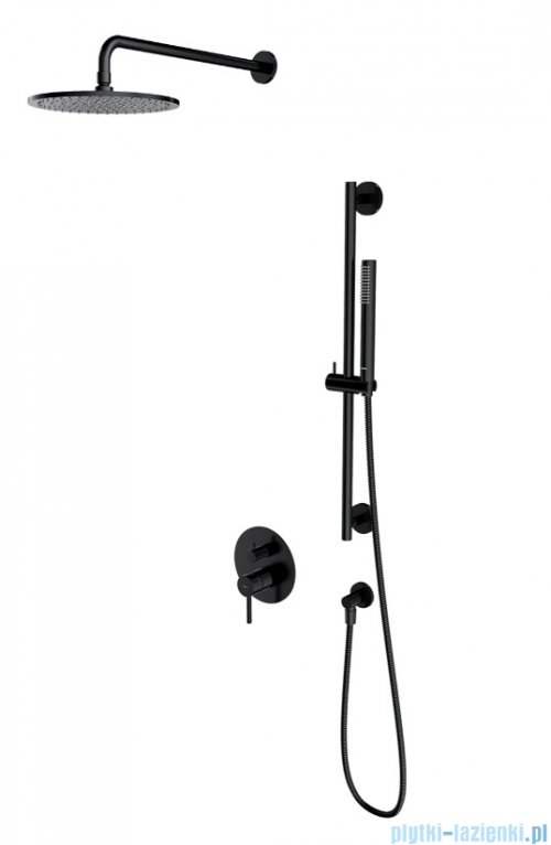 Omnires Y System prysznicowy podtynkowy, 2-wyjściowy czarny półmat SYSY47BL