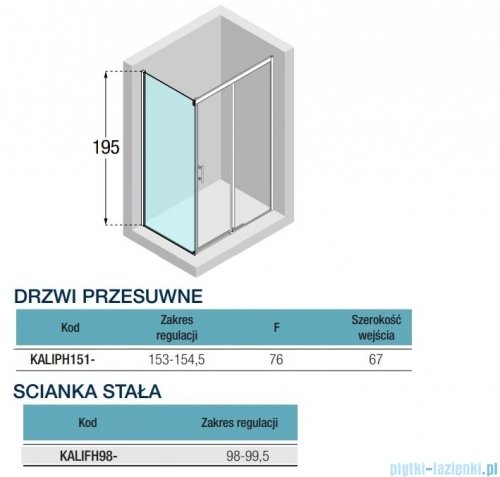 Novellini Kali PH+FH kabina 155x100 profile czarne KALIPH151-1H/KALIFH98-1H