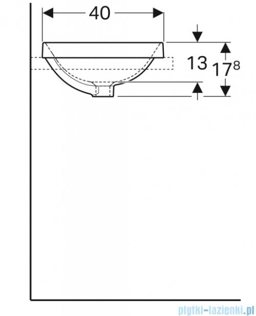 Geberit VariForm Umywalka owalna wpuszczana w blat 55x40cm szkliwiony spód KeraTect 500.717.00.2