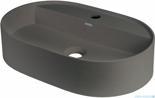 Deante SILIA Umywalka granitowa nablatowa z wyspą na baterię 55x35 cm antracyt metalik CQS_TU6B