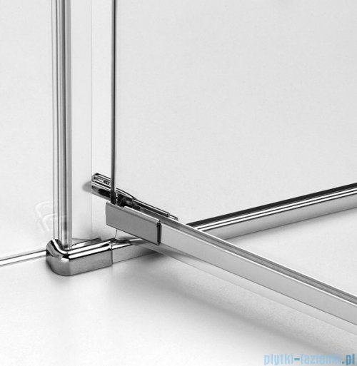 New Trendy Eventa Black Chrome kabina prysznicowa przyścienna 80x80x200 przejrzyste Prawa czarny połysk EXK-6249