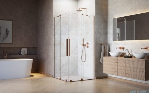 Radaway Furo Brushed Copper KDD kabina 100x90cm szczotkowana miedź 10105100-93-01L/10105090-93-01R