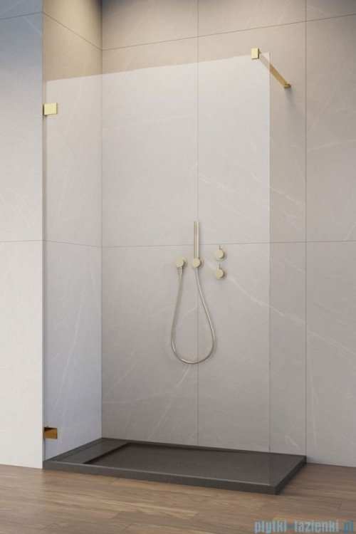 Radaway Essenza Pro 8 Gold 100x200 kabina Walk-in złoty połysk/szkło przejrzyste 1012100-09-01