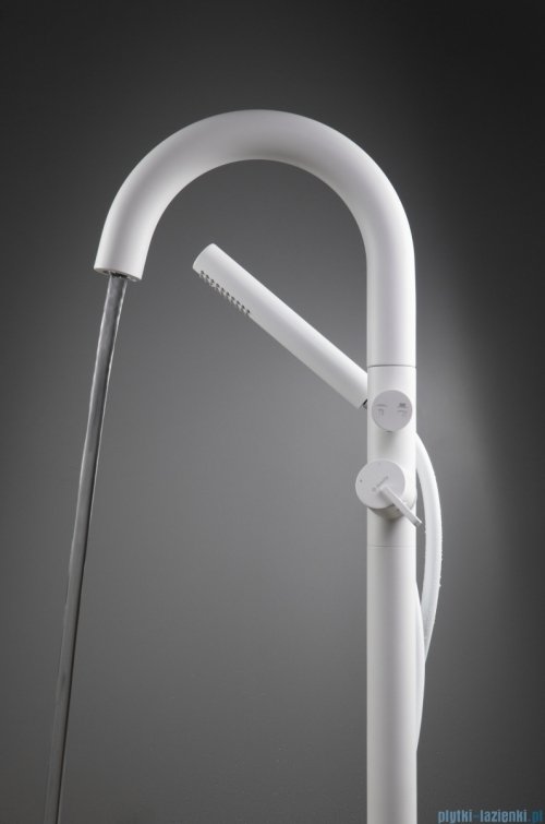 Deante SILIA Bateria wannowa wolnostojąca z zestawem prysznicowym bianco BQS_A17N