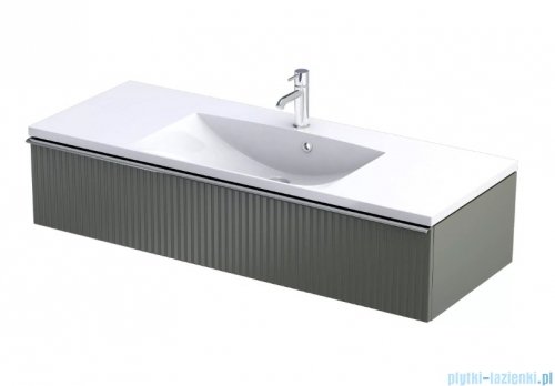 Oristo Etna Konsola podumywalkowa wisząca Ryflowana 120x45x25 oliwkowy mat OR52-SD1S-120-17R