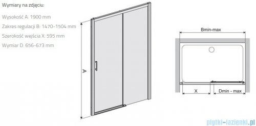 Sanplast Free Zone D2L(P)/FREEZONE drzwi przesuwne 150x190 cm prawe czarny matowy 600-271-3220-59-401