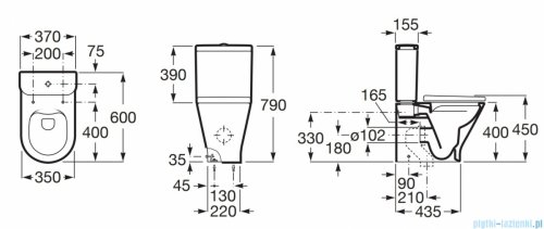Roca Gap Rimless WC kompakt biały A3420N7000/A3410N0000/A801D22001