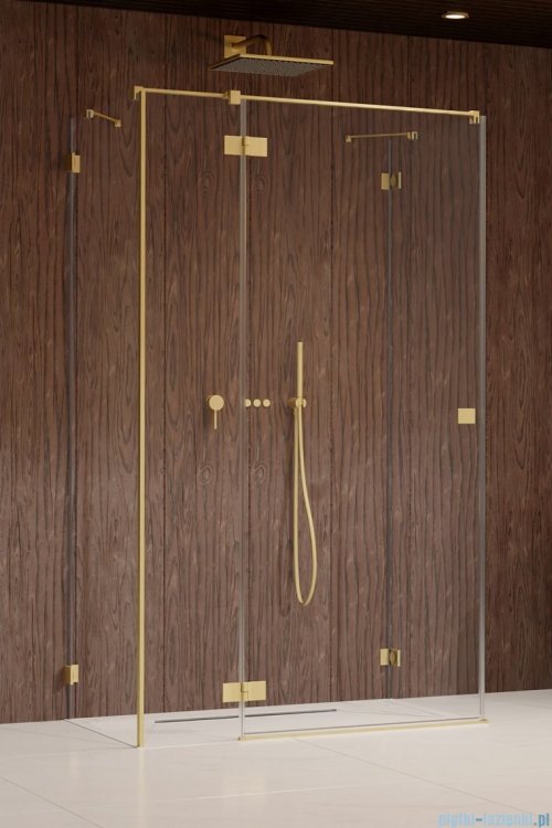 Radaway Essenza Pro Brushed Gold Kdj+S kabina 80x120x80cm lewa szczotkowane złoto 10097312-99-01L/10098080-01-01/10098080-01-01
