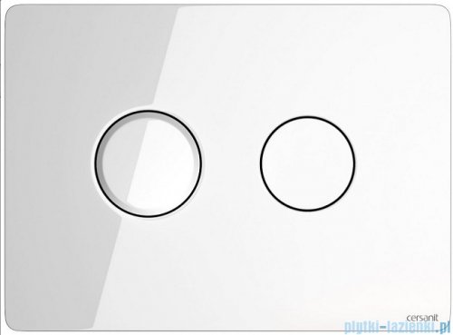 Cersanit Accento Circle przycisk spłukujący pneumatyczny 2-funkcyjny szkło białe S97-055