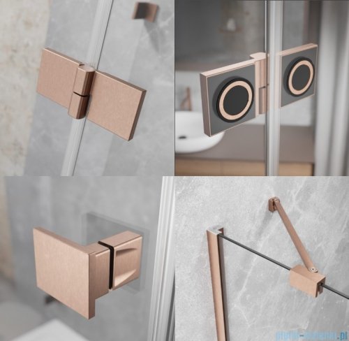Radaway Essenza Brushed Copper Kdj+S kabina 100x100x100cm prawa szczotkowana miedź 1384052-01-01/1385022-93-01R/1384052-01-01