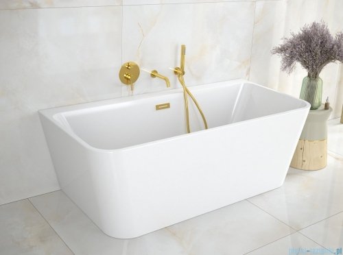 Besco Varya 170x80cm wanna wolnostojąca przyścienna + syfon klik-klak czarny #WAS-170-VRC