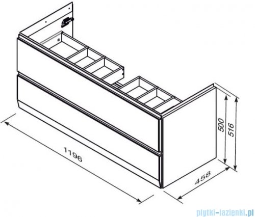 Oristo Brylant szafka podumywalkowa wisząca 119x50x45 czarny mat OR36-SD2S-120-8-V3