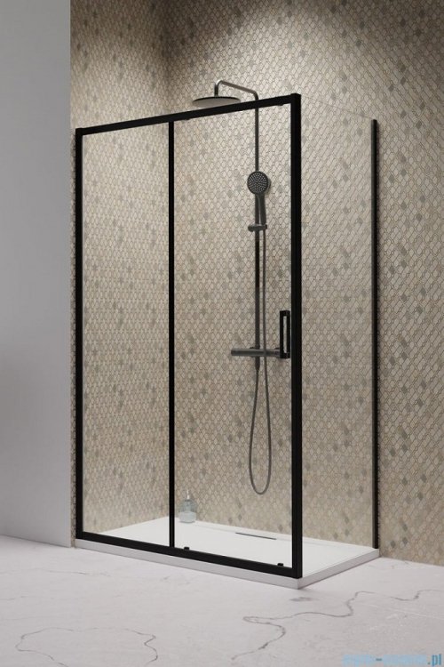 Radaway Premium Pro Black Kdj kabina 120x90cm lewa czarny mat/szkło przejrzyste 1015120-54-01L/1016090-54-01