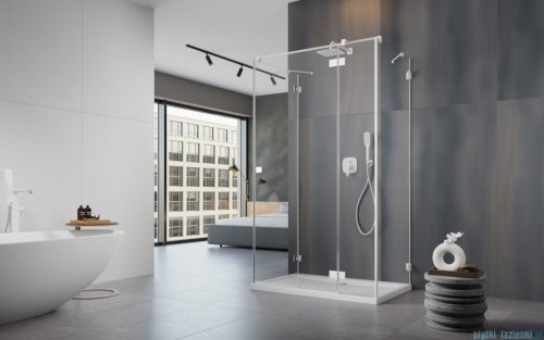 Radaway Essenza Pro White Kdj+S kabina 80x120x80cm prawa biały mat/szkło przejrzyste 10097312-04-01R/10098080-01-01/10098080-01-01