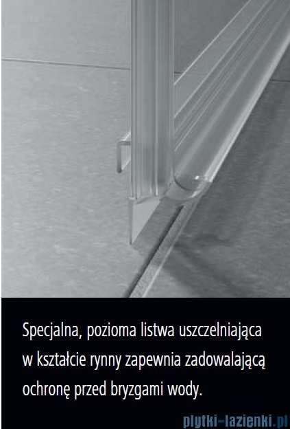 Kermi Nica drzwi przesuwne 2-częściowe z polem stałym lewe 150 cm NIL2L15020VPK