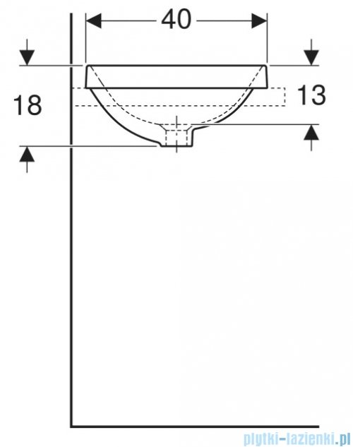 Geberit VariForm Umywalka okrągła wpuszczana w blat 40cm szkliwiony spód 500.701.01.2