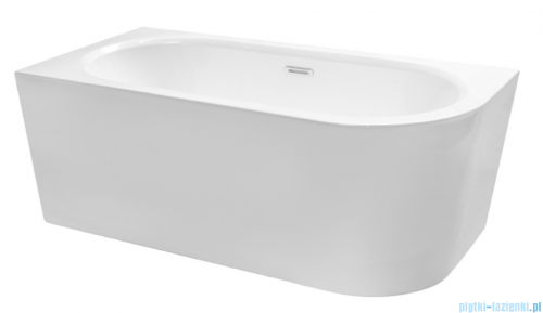 Besco Avita A-line 170x75cm wanna wolnostojąca przyścienna lewa akrylowa + syfon klik-klak gun metal grafit z przelewem slim #WAA-170ALGS