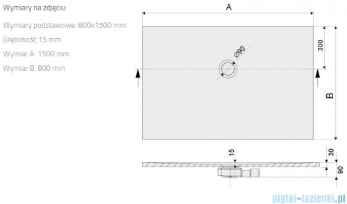 Sanplast Open Mineral B-M/OPEN brodzik prostokątny 80x150x1,5 cm biały 645-430-0380-01-000