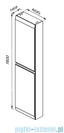 Oristo Brylant szafka boczna wysoka ryflowana 40x160x17cm piaskowy mat OR36-SB2D-40-10R