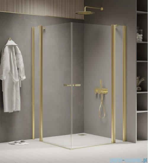 New Trendy New Soleo Light Gold 100x120x195 cm kabina złoty połysk/szkło przejrzyste K-1891