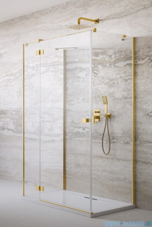 Radaway Essenza Gold Kdj+S kabina 75x80x75cm lewa złoty połysk szkło przejrzyste 1384049-01-01/1385021-09-01L/1384049-01-01