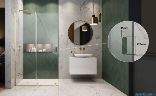 Radaway Furo Gold Walk-in kabina 90x200cm prawa szkło przejrzyste 10106488-09-01R/10110444-01-01