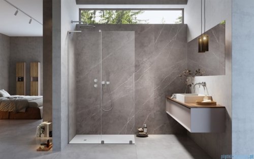 Radaway Furo SL Brushed Nickel kabina Walk-in 100x200cm lewa szczotkowany nikiel 10306538-91-01L/10110494-01-01