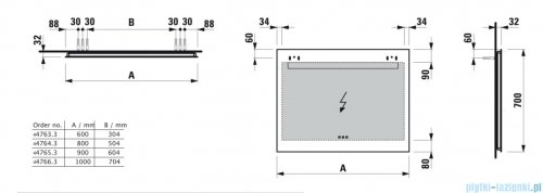 Luafen LEELO lustro LED 70x60 cm H4476339501441