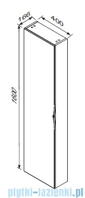 Oristo Siena szafka boczna wysoka 40x160x17cm dąb kamienny OR45-SB1D-40-78