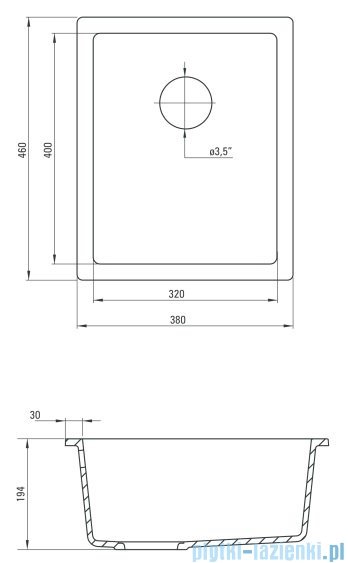 Deante Corda komora podblatowa 46x38 cm grafit metalik ZQA G10B
