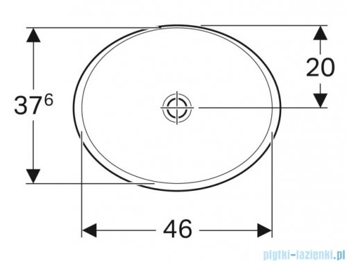 Geberit VariForm Umywalka owalna wpuszczana w blat bez przelewu 50x40cm KeraTect 500.710.00.2