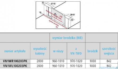 Vitalle NOLA drzwi wahadłowe 1-skrzydłowe z polem stałym lewe 80 cm czarne VN1GL080203PK
