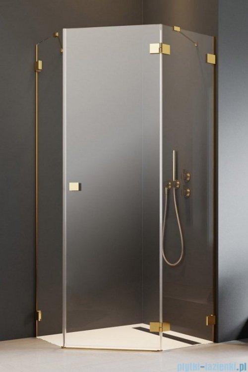 Radaway Essenza Pro Gold Ptj kabina pięciokątna 90x80 prawa złoty połysk/szkło przejrzyste 10100000-09-01R/10100600-01-01