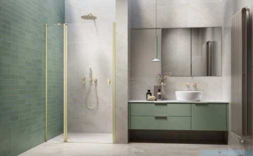 Radaway Nes Brushed Light Gold Dwj II Drzwi wnękowe 90cm lewe szczotkowane jasne złoto szkło przejrzyste 10036090-98-01L