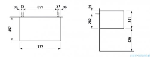 Laufen SONAR szafka pod umywalkę 77x45 cm Złoty lakierowany/Czarna Marquina H4054100341401