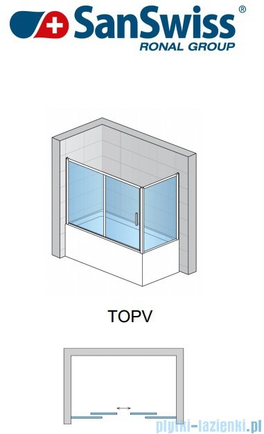 SanSwiss Top-Line TOPV Ścianka boczna 80cm profil biały TOPV08000407