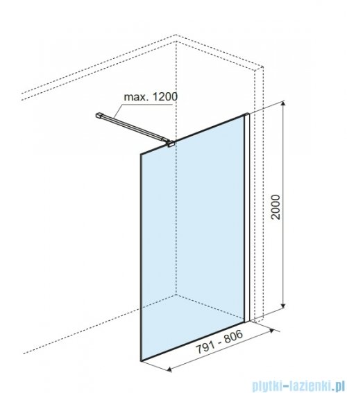Excellent Vidoq Walk-in ścianka prysznicowa prosta 80x200 cm, miedź szczotkowana KAEX.1506.K.800.CB